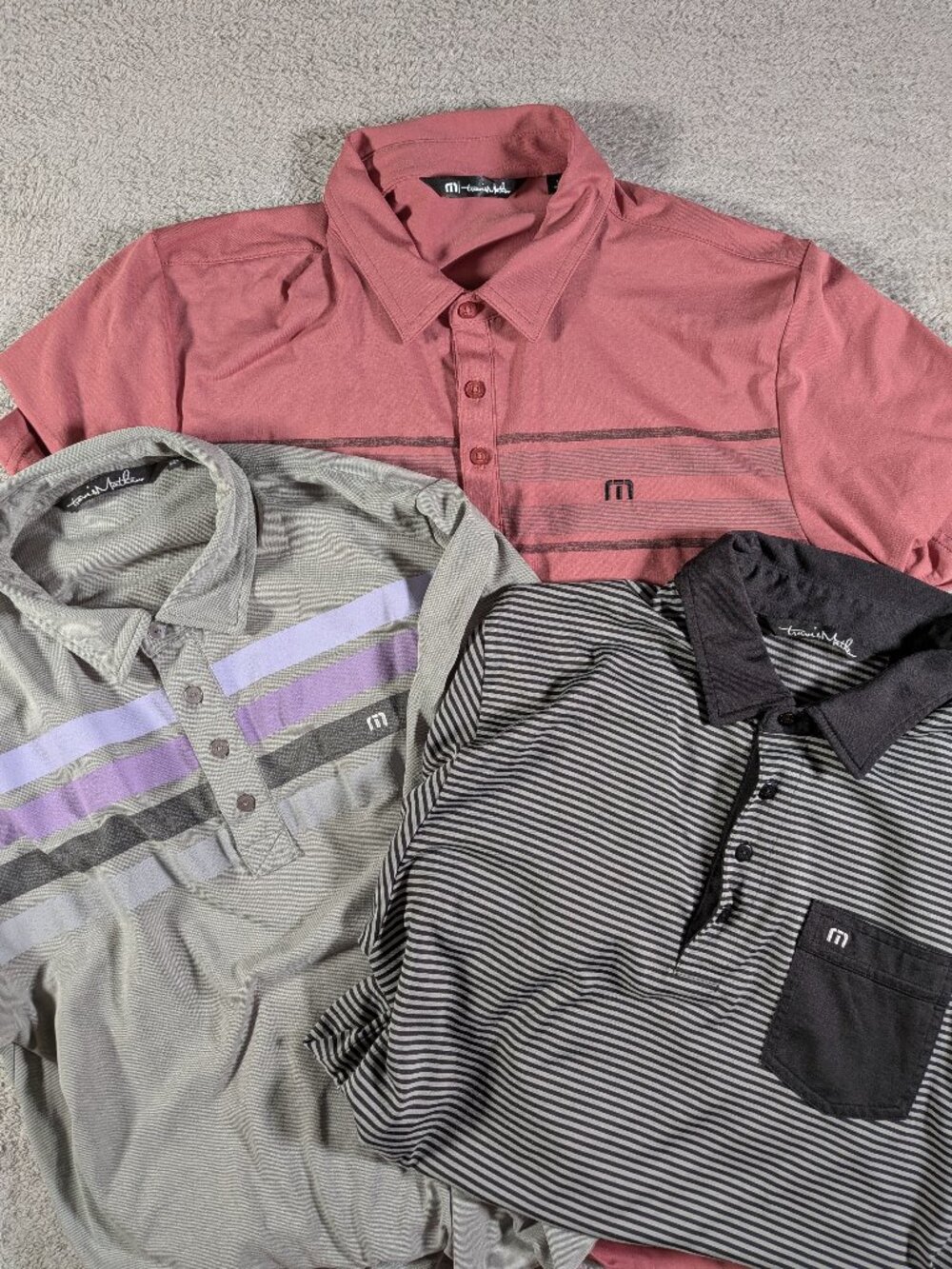 TravisMathew L Men's Performance Polo Lot (3) Golf Casual Activewear